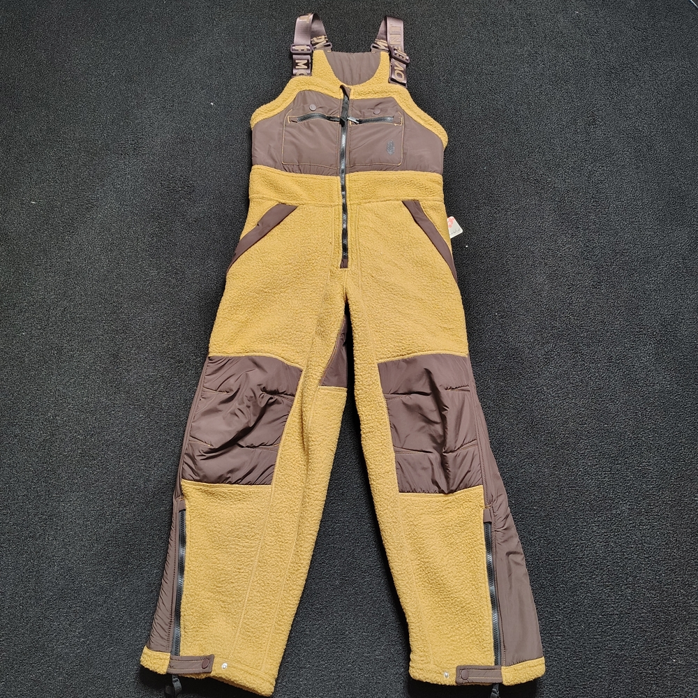 Free People Movement Brown Hit The Slopes Coveralls Snow Ski Bib Women's XS New